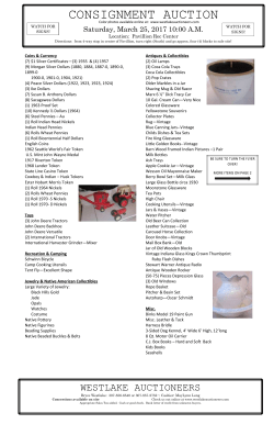 consignment auction - Westlake Auctioneers