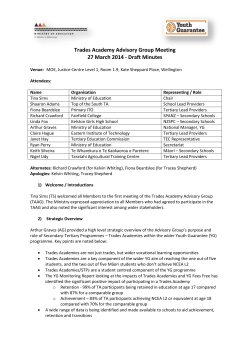Trades Academy Advisory Group Meeting 27