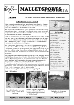 July 2015 edition - Croquet Victoria