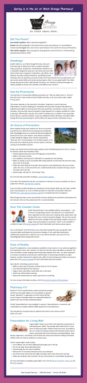 Did You Know? Greetings! Ask the Pharmacist An Ounce of