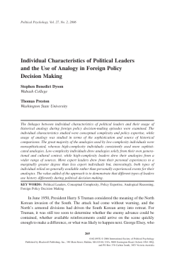 Individual Characteristics of Political Leaders and the Use of