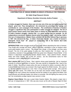 contribution of indian women in india`s struggle for