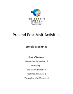 Simple Machines Pre- and Post Visit Activities