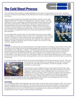 The Cold Sheet Process - California Steel Industries