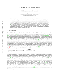 $ d $-COS-R is FPT via Interval Deletion