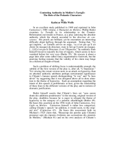 Contesting Authority in Moli&egrave;re`s Tartuffe