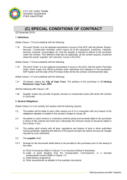 (c) special conditions of contract