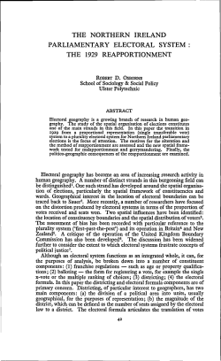 the northern ireland parliamentary electoral system : the 1929