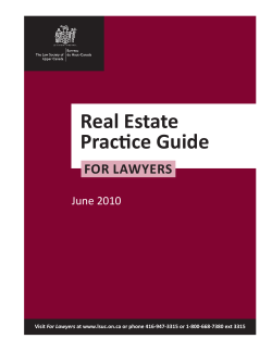 Real Estate Practice Guide - The Law Society of Upper Canada