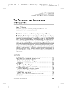 THE PSYCHOLOGY AND NEUROSCIENCE OF FORGETTING John