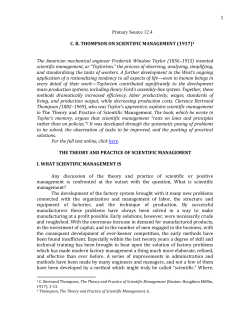 C. B. Thompson on Scientific Management