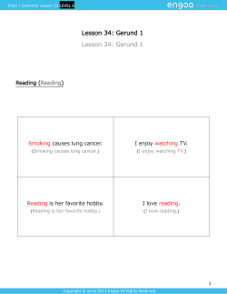Lesson 34: Gerund 1 Lesson 34: Gerund 1