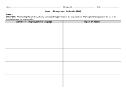 Impact of Imagery on the Reader (RL4) Example of imagery/sensory