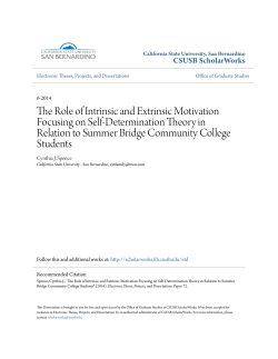 The Role of Intrinsic and Extrinsic Motivation Focusing on Self