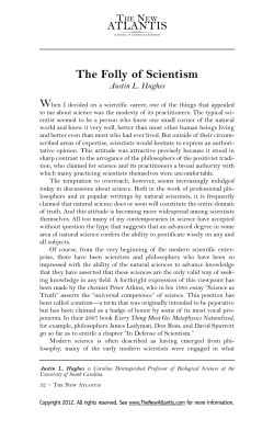 The Folly of Scientism
