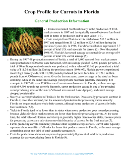 Crop Profile for Carrots in Florida
