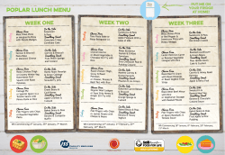 Poplar Lunch Menu - Feeding Hungry Minds