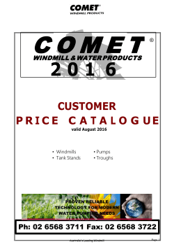 CUSTOMER P R I C E C A T A L O G U E