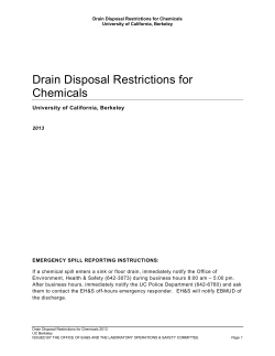 Drain Disposal Restrictions for Chemicals
