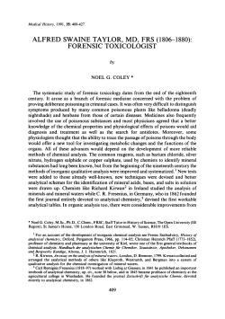 alfred swaine taylor, md, frs (1806-1880): forensic
