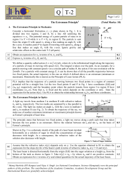 Page 1 of 2 The Extremum Principle (Total Marks: 10 - IPhO-2015