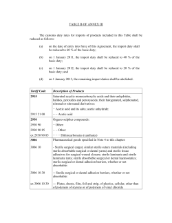 TABLE B OF ANNEX III The customs duty rates for imports of