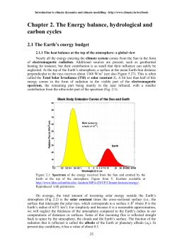 Chapter 2. The Energy balance, hydrological and carbon cycles