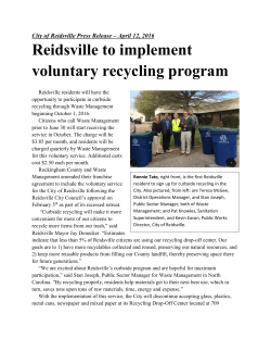 Press Release - City of Reidsville