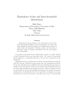 Equivalence Scales and Intra-household Distribution