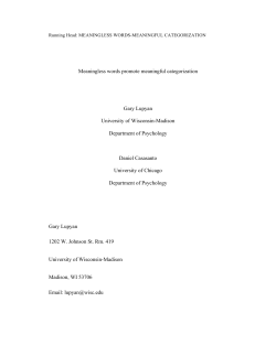 MEANINGLESS WORDS-MEANINGFUL - Gary Lupyan - UW