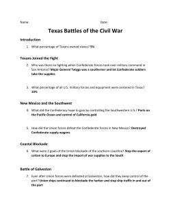 Texas Civil War Battles Video Answers