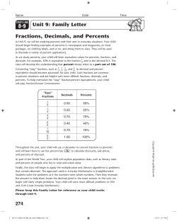 Fractions, Decimals, and Percents