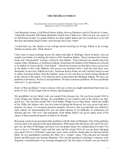 Ben Greane`s "The Michigan Indian"