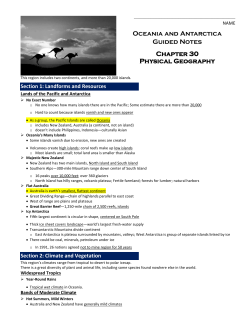 Oceania and Antarctica Guided Notes Chapter 30 Physical Geography