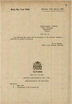 Bill no. 4 of 1993 - Parliament of Guyana