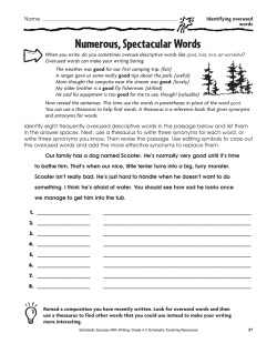Numerous, Spectacular Words