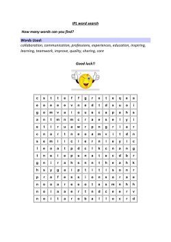 IPL word search How many words can you find? Words Used
