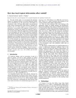 How does local tropical deforestation affect rainfall?