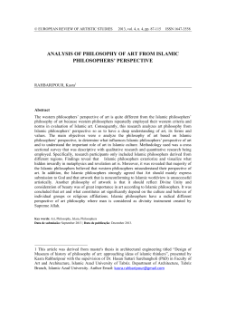 analysis of philosophy of art from islamic philosophers` perspective