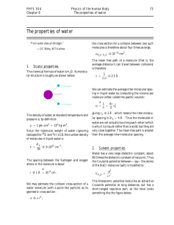 The properties of water