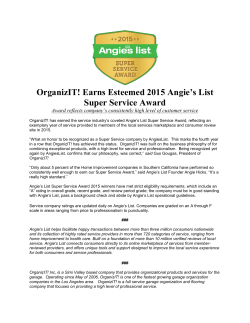 OrganizIT! Earns Esteemed 2015 Angie`s List Super Service Award