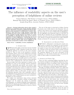 The influence of readability aspects on the user`s perception of