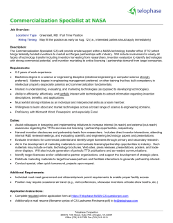 Commercialization Specialist at NASA