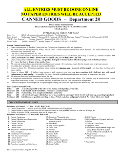 CANNED GOODS - Erie County Fair