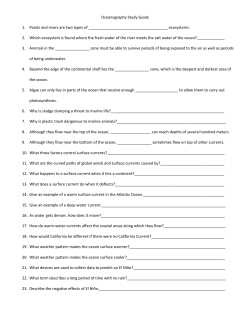 Oceanography Study Guide 1. Ponds and rivers are two types of