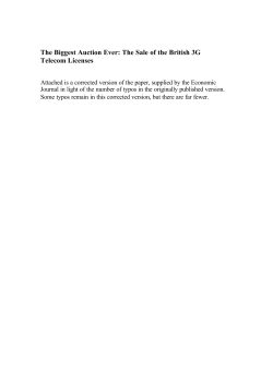 The Biggest Auction Ever: The Sale of the British 3G Telecom Licenses