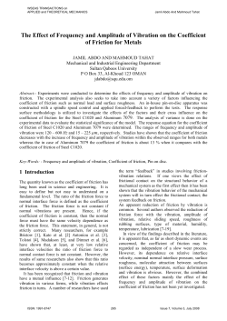 The Effect of Frequency and Amplitude of Vibration