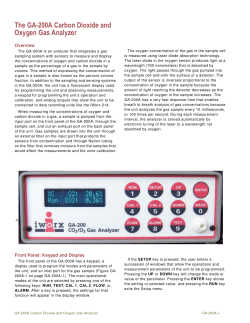 The GA-200A Carbon Dioxide and Oxygen Gas Analyzer