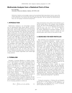 Multivariate Analysis from a Statistical Point of View