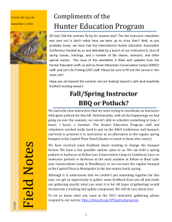 Field Notes - Vermont Fish and Wildlife